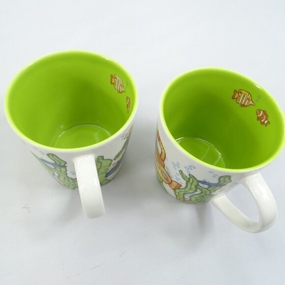 Lot 2 Starbucks Under the Sea Mugs Cup Whale Turtle Submarine Fish Ocean 1 faded - Picture 7 of 9